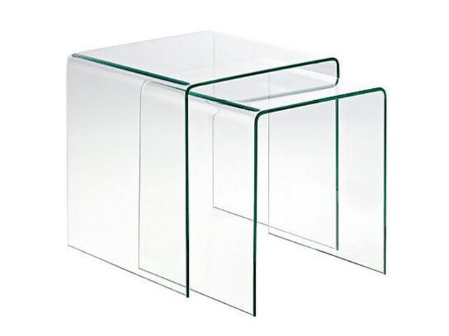 Beistelltisch >7/107< in Klarglas, Glas - 42x42x42cm (BxHxT)