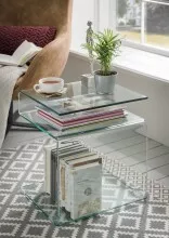 Beistelltisch >7/108-10< in Klarglas, Glas -...