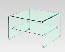 Beistelltisch >7/128< in Klarglas, Glas - 60x38x60cm (BxHxT)