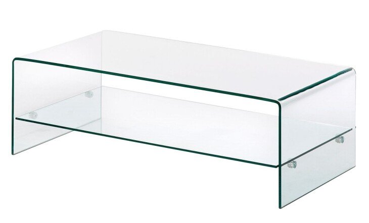 Couchtisch >7/130< in Klarglas, Glas - 110x38x60cm (BxHxT)