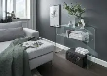 Anrichte >7/144ESG< in Klarglas, Glas - 90x75x30cm...