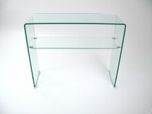 Anrichte >7/144ESG< in Klarglas, Glas - 90x75x30cm (BxHxT)