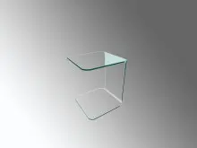 Beistelltisch >7/147< in Klarflas, Glas -...