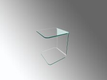 Beistelltisch >7/147< in Klarflas, Glas - 45x51x50cm (BxHxT)