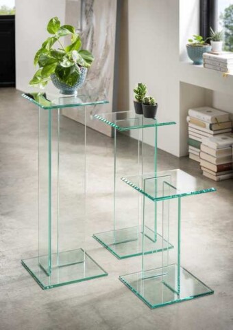 Beistelltisch >7/149< in Klarglas, Glas - 25x41x25cm (BxHxT)