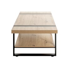 Couchtisch >25499< in eiche, schwarz - 120x45x60cm (BxHxT)