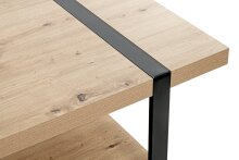 Couchtisch >25499< in eiche, schwarz - 120x45x60cm (BxHxT)