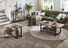 Couchtisch >25499< in eiche, schwarz - 120x45x60cm (BxHxT)