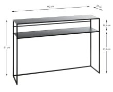 Konsole >25506< in schwarz, Metall - 112x81x28cm...