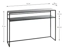 Konsole >25506< in schwarz, Metall - 112x81x28cm...