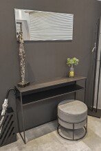 Konsole >25506< in schwarz, Metall - 112x81x28cm (BxHxT)