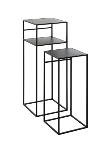 Beistelltisch >25507< (2er-Set) in schwarz, Metall - 26x63x26cm (BxHxT)