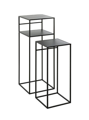 Beistelltisch >25507< (2er-Set) in schwarz, Metall - 26x63x26cm (BxHxT)