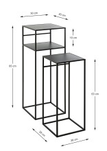 Beistelltisch >25507< (2er-Set) in schwarz, Metall...