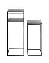 Beistelltisch >25507< (2er-Set) in schwarz, Metall - 26x63x26cm (BxHxT)