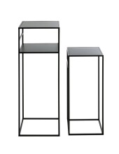 Beistelltisch >25507< (2er-Set) in schwarz, Metall - 26x63x26cm (BxHxT)