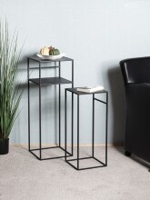 Beistelltisch >25507< (2er-Set) in schwarz, Metall - 26x63x26cm (BxHxT)