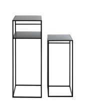 Beistelltisch >25507< (2er-Set) in schwarz, Metall - 26x63x26cm (BxHxT)
