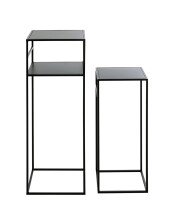 Beistelltisch >25507< (2er-Set) in schwarz, Metall - 26x63x26cm (BxHxT)
