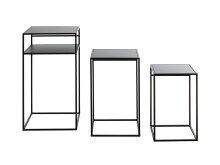 Beistelltisch >25508< (3er-Set) in schwarz, Metall - 26x42x26cm (BxHxT)