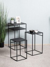 Beistelltisch >25508< (3er-Set) in schwarz, Metall - 26x42x26cm (BxHxT)