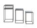 Beistelltisch >25508< (3er-Set) in schwarz, Metall - 26x42x26cm (BxHxT)