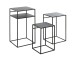 Beistelltisch >25508< (3er-Set) in schwarz, Metall - 26x42x26cm (BxHxT)