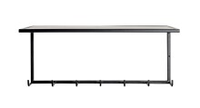 Wandgarderobe >25511< in schwarz, Metall - 60x25x25cm (BxHxT)