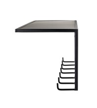 Wandgarderobe >25511< in schwarz, Metall - 60x25x25cm (BxHxT)
