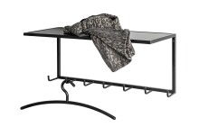 Wandgarderobe >25511< in schwarz, Metall - 60x25x25cm (BxHxT)