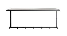 Wandgarderobe >25511< in schwarz, Metall - 60x25x25cm (BxHxT)