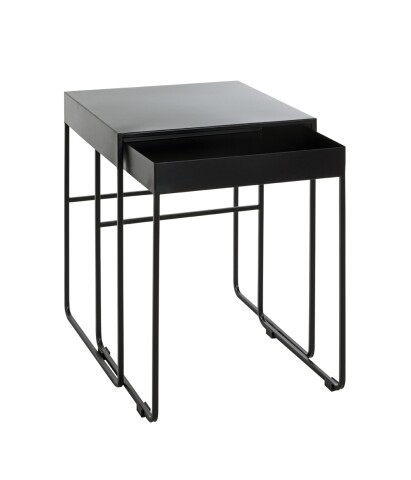 Beistelltisch >25515< (2er-Set) in schwarz, Metall - 39x51x39cm (BxHxT)