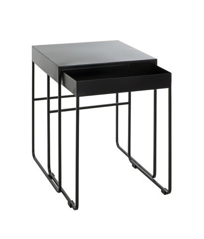 Beistelltisch >25515< (2er-Set) in schwarz, Metall - 39x51x39cm (BxHxT)