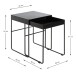 Beistelltisch >25515< (2er-Set) in schwarz, Metall - 39x51x39cm (BxHxT)