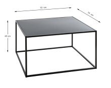 Beistelltisch >25516< in schwarz, Metall - 70x40x70cm (BxHxT)