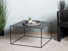 Beistelltisch >25516< in schwarz, Metall - 70x40x70cm (BxHxT)