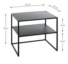 Beistelltisch >25517< in schwarz, Metall - 50x45x40cm (BxHxT)
