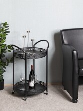 Servierwagen >25523< in schwarz, Metall - 51x71x42cm (BxHxT)