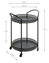 Servierwagen >25523< in schwarz, Metall -...