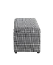 Sitztruhe >25529< in schwarz-weiß, MDF, Textilgewebe - 65x42x40cm (BxHxT)