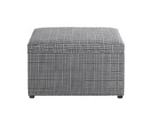 Sitztruhe >25529< in schwarz-weiß, MDF, Textilgewebe - 65x42x40cm (BxHxT)