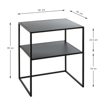 Beistelltisch >25555< in schwarz, Metall - 50x60x40cm (BxHxT)