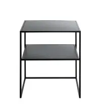 Beistelltisch >25555< in schwarz, Metall - 50x60x40cm (BxHxT)