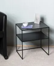 Beistelltisch >25555< in schwarz, Metall - 50x60x40cm (BxHxT)