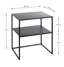 Beistelltisch >25555< in schwarz, Metall - 50x60x40cm (BxHxT)