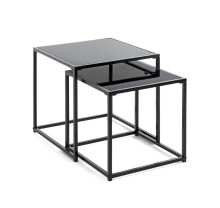 Beistelltisch >25557< (2er-Set) in schwarz -...
