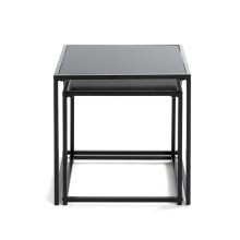 Beistelltisch >25557< (2er-Set) in schwarz - 35x35x35 (BxHxT)