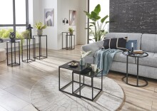 Beistelltisch >25557< (2er-Set) in schwarz - 35x35x35 (BxHxT)