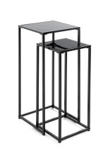 Blumentisch >25558< (2er-Set) in schwarz, Metall,...