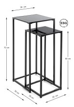 Blumentisch >25558< (2er-Set) in schwarz, Metall,...